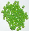 100 4mm Faceted Milky Green Apple Opal Firepolish Beads